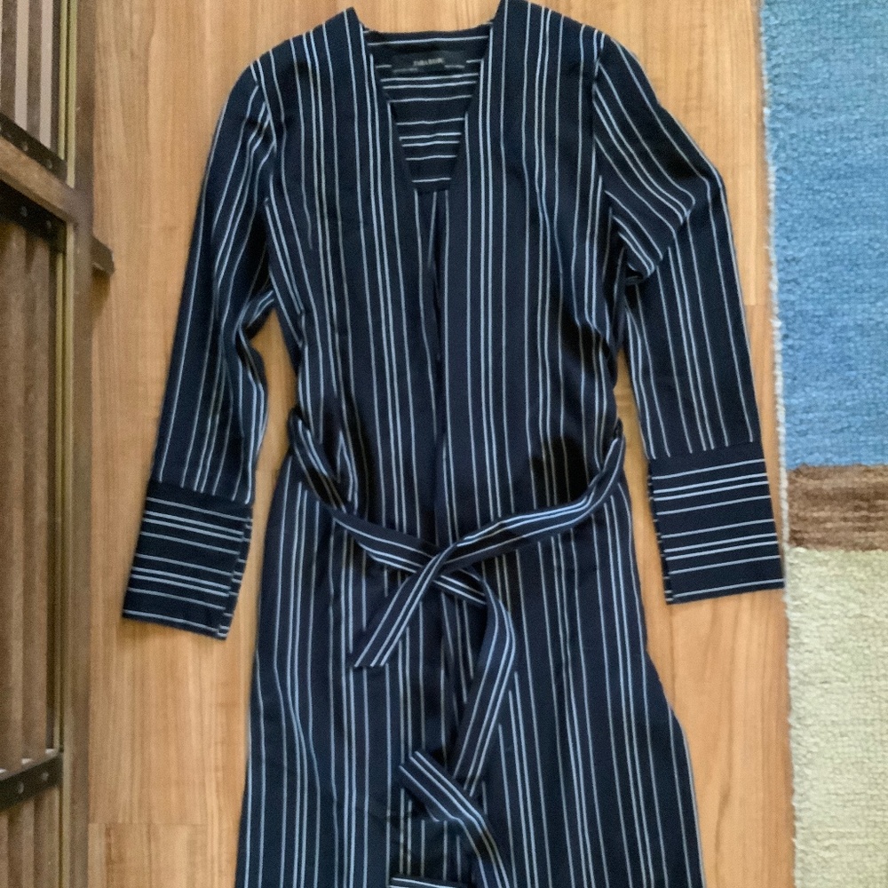 Navy and White Stripped Duster